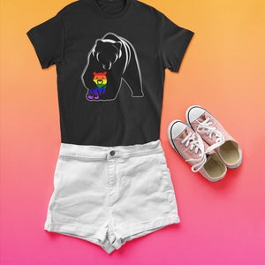 LGBT Mom Mama Bear Shirt Mothers Gay Pride Rainbow Flag Gift Show Your Son or Daughter You Love and Support Them Equality, Awareness image 2