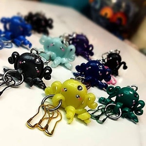 Octopus swarovski gem progress keeper stitch marker holder