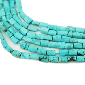 Genuine Turquoise Afghani Beads (4mm) Full Strand Small Bright Blue Green Turquoise Gemstone Made in Afghanistan Wholesale (2219F475) Rustic