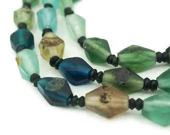 Afghani Ancient Roman Glass Faceted Beads (7-10mm) Recycled Rough Cut Faceted Beads from Afghanistan Wholesale (2101F536) Rustic