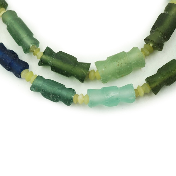 Afghani Ancient Roman Glass Tube Beads (6-7mm) Recycled Roman Glass Tube Beads from Afghanistan Wholesale (1790F656) 15.5" Full Strand