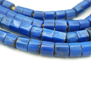 Large Old Russian Blue African Beads (8-9mm) Vintage Trade Beads - 200 Years Old -Tribal Antique Beads (2135A536) Rustic