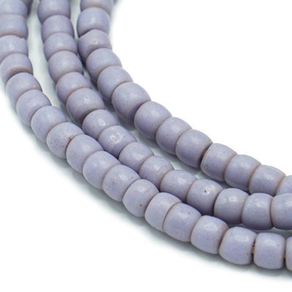 120 Vintage Matte Periwinkle Blue Kenya Turkana and Maasai Beads (5mm) - Vintage African Trade Beads - Old Tribal Glass Beads (394-KEN-TUR)