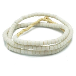 Vintage Matte White Kenya Turkana and Maasai Beads (5-6mm) African Trade Beads - Old Tribal Trade Glass Beads - Wholesale (29F316) Rustic