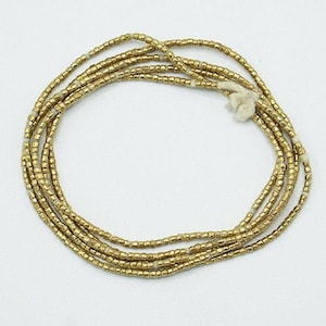 TINY Handmade Heishi Ethiopian Beads (1.5mm) - Recycled Brass Hand-forged African Beads - Upcycled - Tribal Trade Beads (84P102) Brass