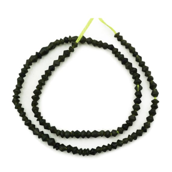 グリーン翡翠アフガニスタンヘイシビーズ（4-5mm）ラフハンドカット