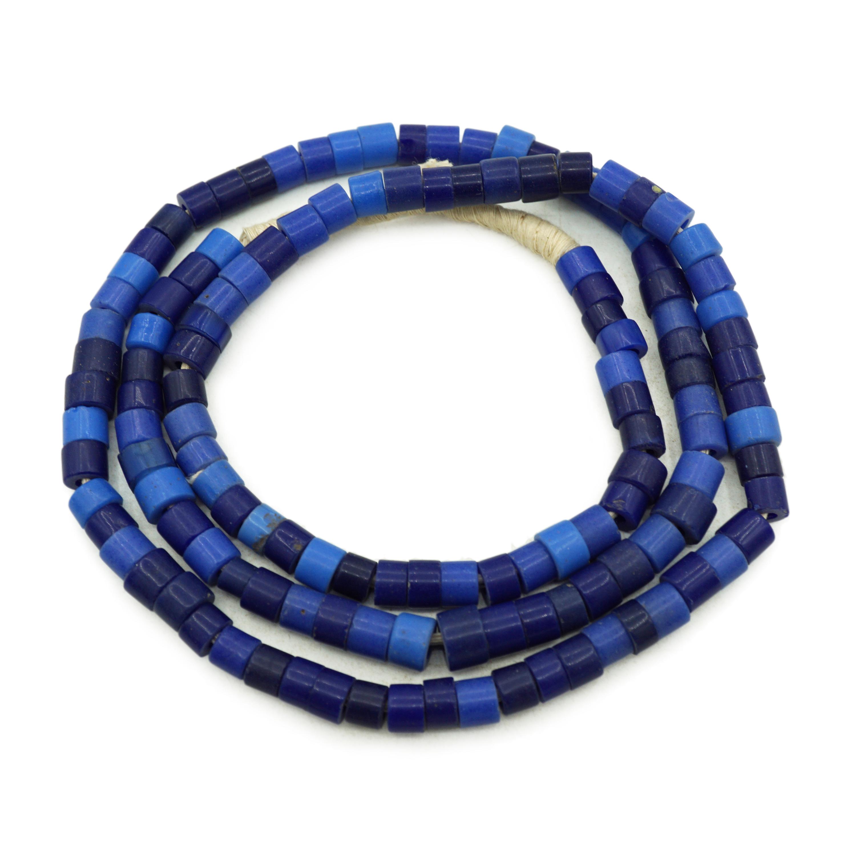 希少なヴィンテージブルーナイジェリアグンバビーズ（7-8mm