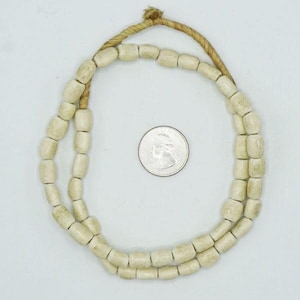 Small Natural White Bone Beads Made In Kenya (9x12mm) African Tribal Beads - Fair Trade Jewelry Making Supplies - Wholesale Beads (153A486) image 4
