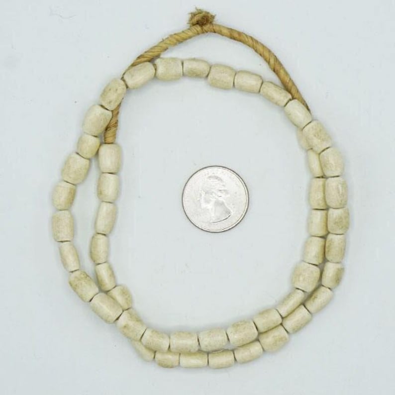 Small Natural White Bone Beads Made In Kenya (9x12mm) African Tribal Beads - Fair Trade Jewelry Making Supplies - Wholesale Beads (153A486) image 4