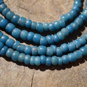 Teal Java Glass Beads (3-6mm) Artisan Made Organic Shaped Round Beads (3115A278) Indonesian