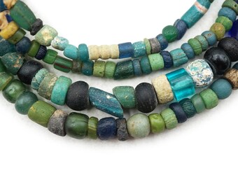 Ancient Excavated Djenne Beads from Mali, Africa (4-9mm) Antique Roman Glass (1714B538) Rustic