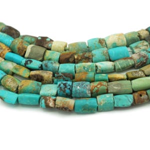 Genuine Turquoise Afghan Beads (4-5mm) Small Bright Blue Green Brown Rustic Natural Turquoise Gemstone Made in Afghanistan (1424F857) Green