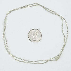 Tiny Handmade Heishi Ethiopian Beads (1.5mm) - Recycled Metal Hand-forged African Beads - Upcycled - Tribal Trade Beads (85F052) Silver image 3