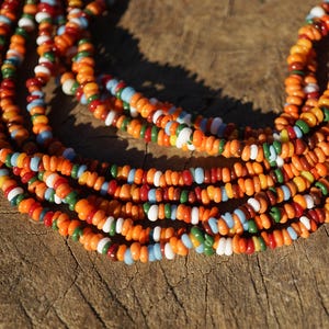 Small Mixed Colors Java Glass Beads (3-4mm) Heishi Artisan Made Spacer Ring Beads (3107A215) Indonesian
