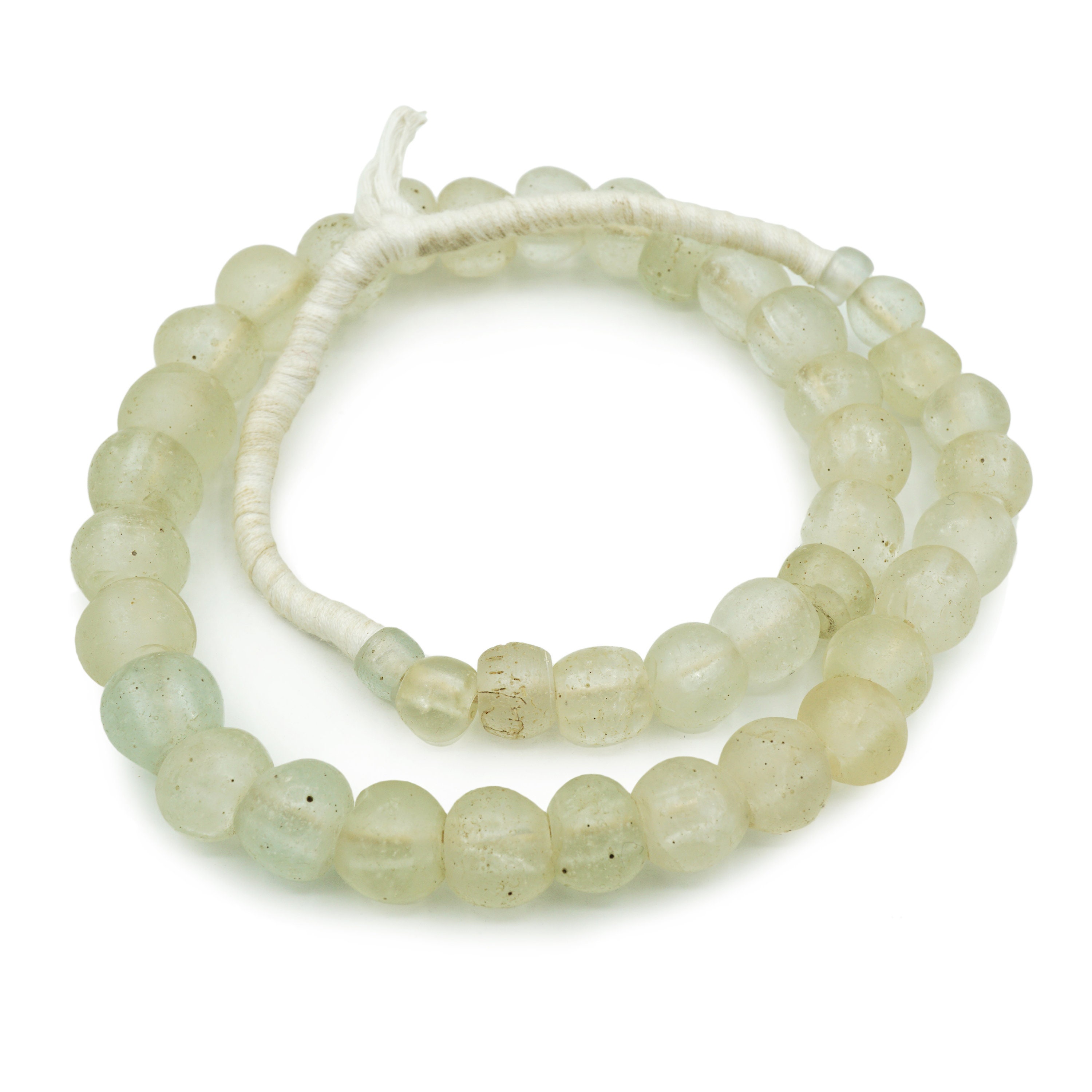 Brin De Perles De Verre Anciennes Dogon 'Lune Hollandaise' Du Mali - Diamètre 9-13mm - Neuf - Réf 2190A511