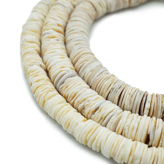 Heishi Sea Shell African Trade Beads (9-11mm)  From Togo Africa - Ocean Shell Beads - Tribal African Supplies (898P115)