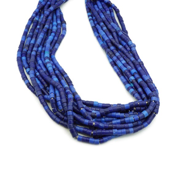 希少なヴィンテージブルーナイジェリアグンバビーズ（7-8mm