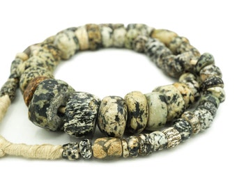Large Ancient Excavated Granite Stone Beads from Mali (7-25mm) graduated  Strand 1000 yrs old African Tribal Trade Beads (1768F576) Rustic