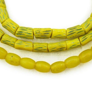 Vintage Bright Yellow Textured Venetian Beads (5-6mm) Old Tribal Beads - African Trade Beads (2589B514) African