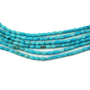 Tiny Turquoise Afghan Bicone Beads (2.5mm) Small Bright Blue Turquoise Gemstone (2689A204) Rice