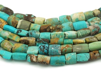 Genuine Turquoise Afghani Beads (4-5mm) Small Bright Blue Green Brown Rustic Natural Turquoise Gemstone Made in Afghanistan (1424F857) Green