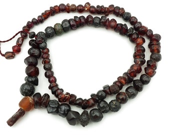 Afghani Ancient Garnet Beads (4-7mm) Full Strand Ox Blood Red Genuine Garnet Small Organic Shapes from Afghanistan (2284B710) Rustic