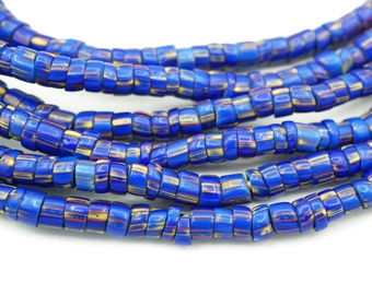 Collier De Perles En Verre Vénitien Style Chevron Pastèque - 9mm, 24 Pouces (61 Cm) - Neuf