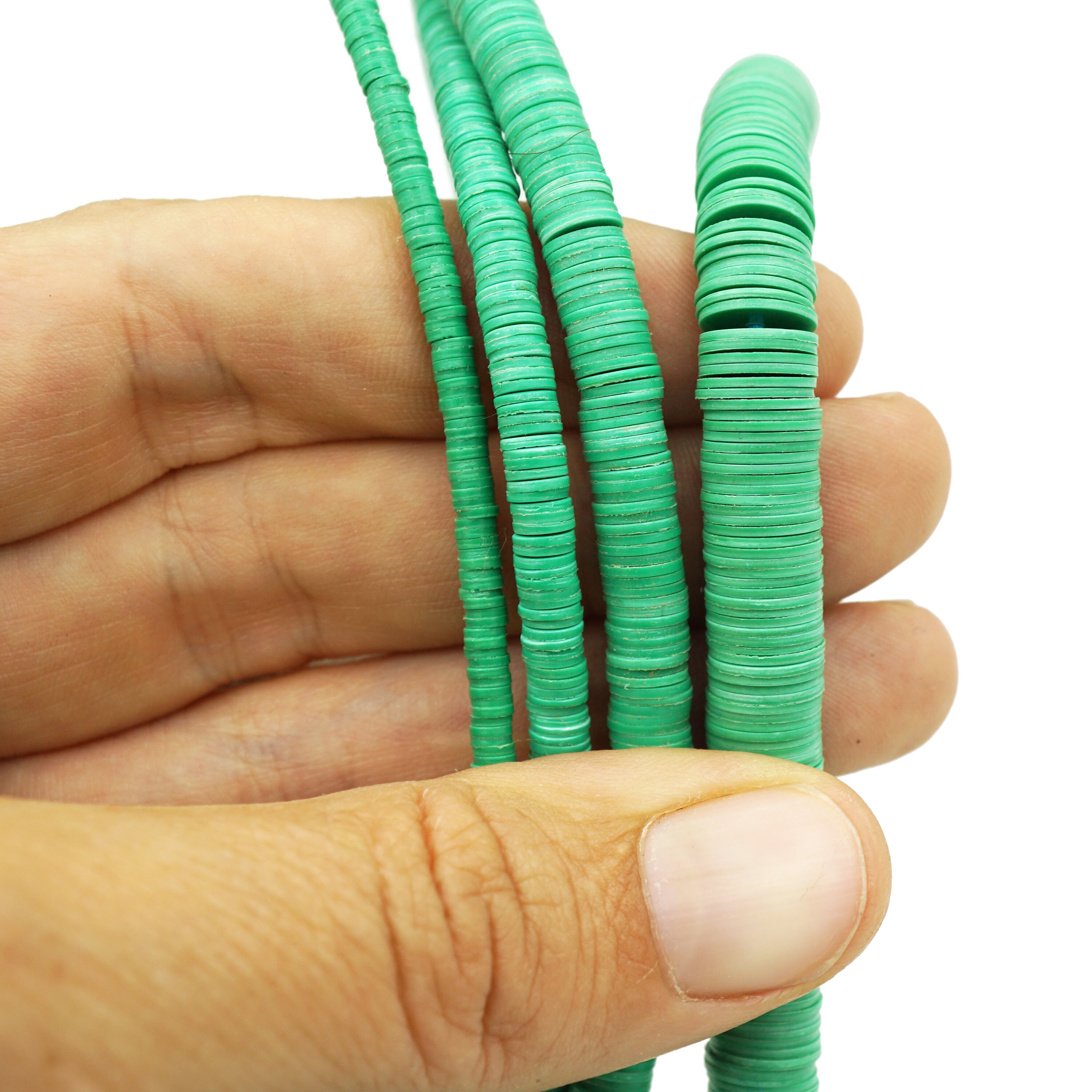 Green Vinyl Record Disc Beads 3468mm Full Strand 30 Etsy UK