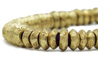 30 Ethiopian Handmade Brass Wollo Rings (8-9mm) - Tribal African Trade Beads - Hand Forged Recycled Metal - Hand Stamped (264-NIG-MET)