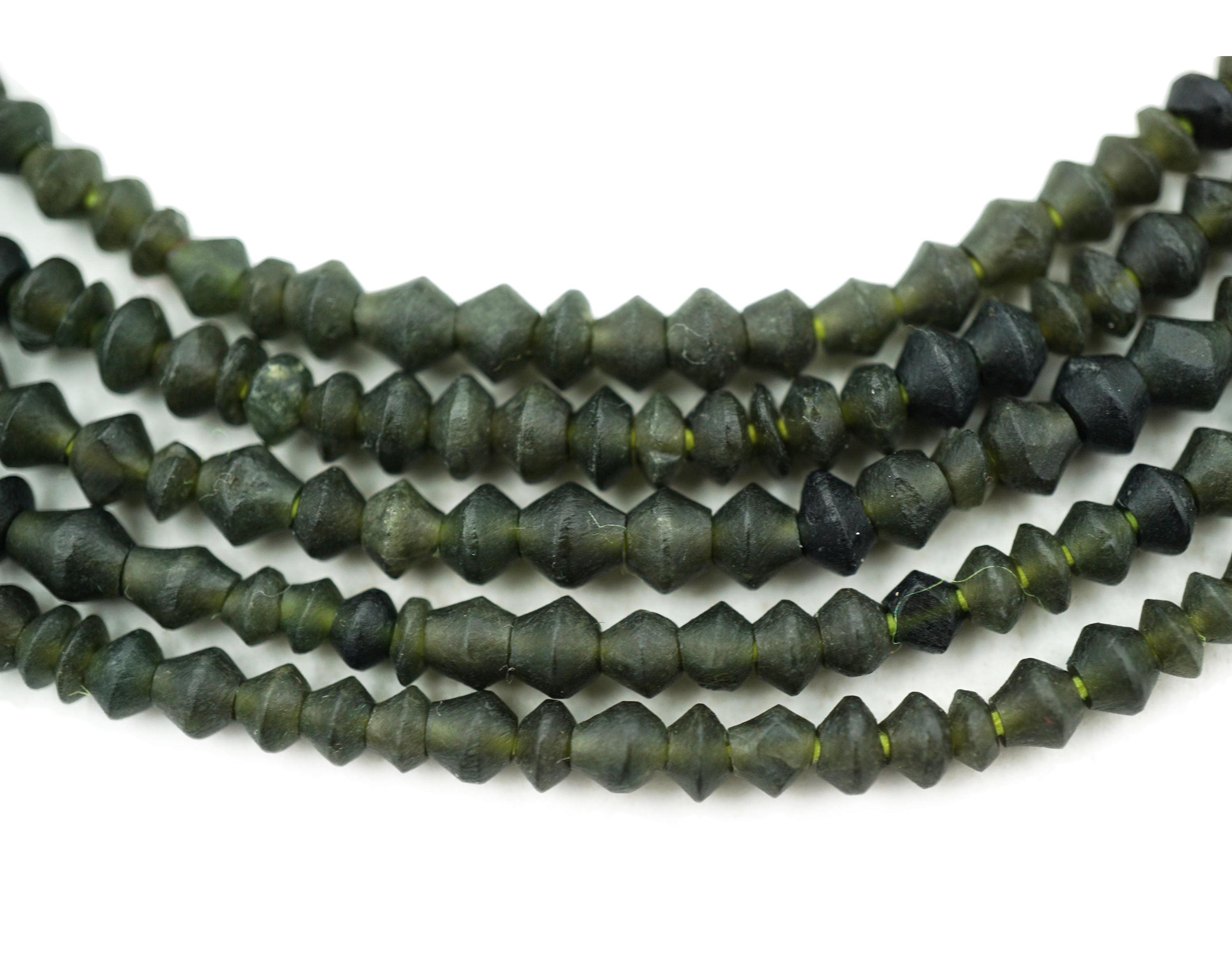 グリーン翡翠アフガニスタンヘイシビーズ（4-5mm）ラフハンドカット