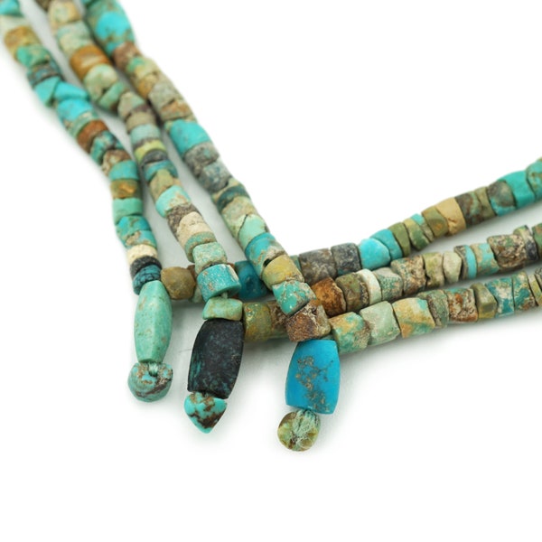 Small Rustic Turquoise Afghani Heishi Beads (2.5mm) Small Natural Turquoise Gemstone Made in Afghanistan Wholesale (1683F582) Gemstone