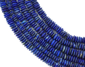 Small Lapis Lazuli Afghani Heishi Beads (3-4mm) Saucer Small Genuine Lapis Gemstone Made in Afghanistan Wholesale (1251P118) Heishi