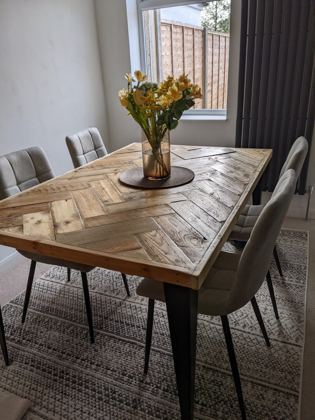 Herringbone Dining Room Table - Etsy UK