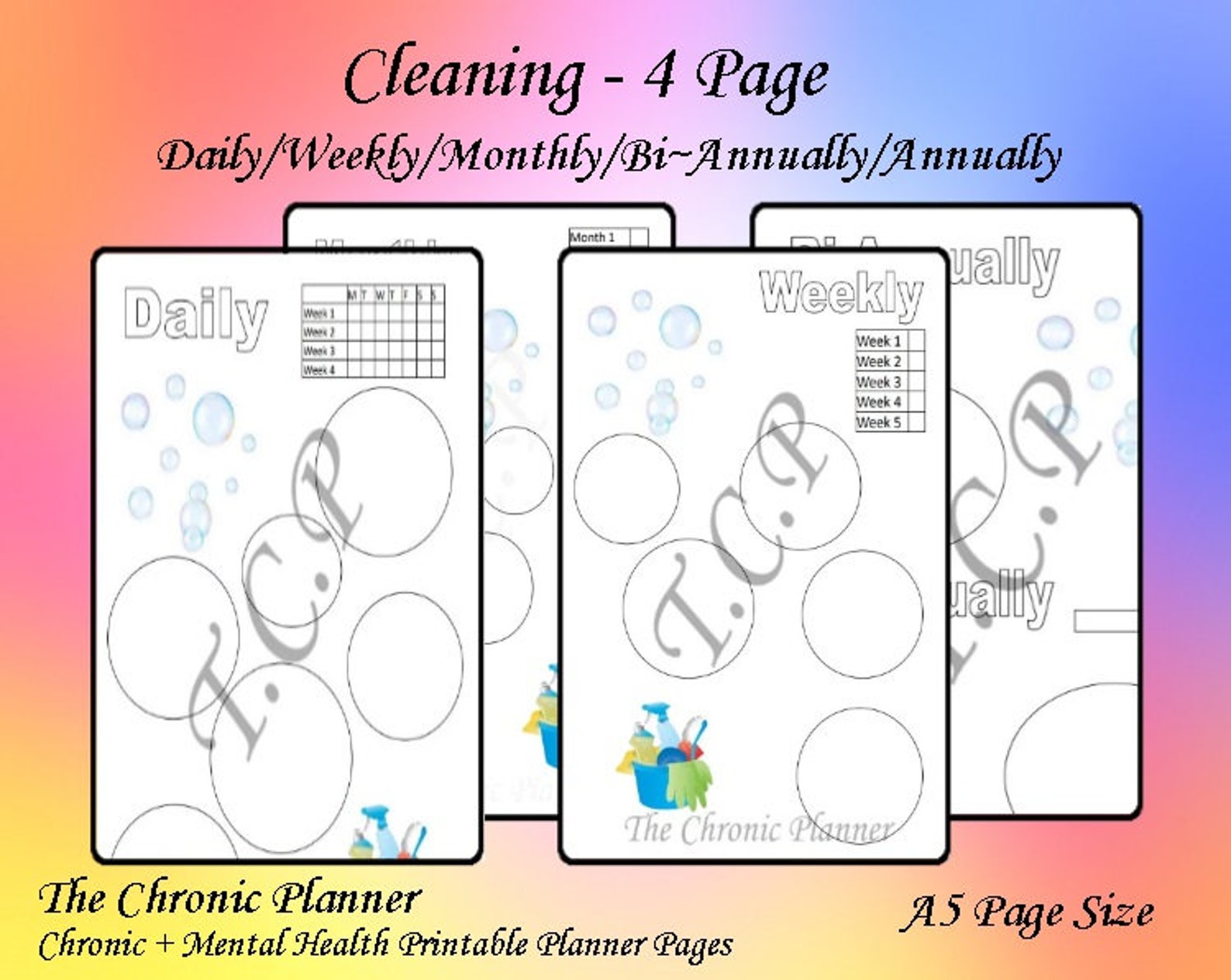 Cleaning Rota BLANK dailyweeklymonthlybi Annually Etsy