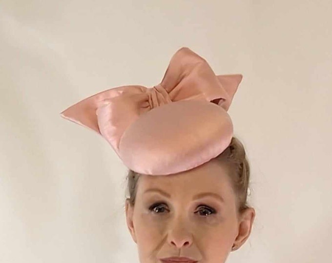 Beautiful shantung silk pillbox hat, mother of bride, Ascot, races, christenings