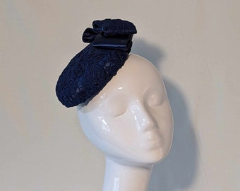 Pillbox button hat, races, weddings, Mother of the bride, christenings, cocktail parties