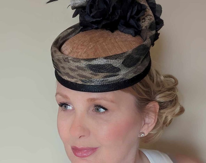 Statement leopard print headpiece-ladies day-Mother of the bride-Ascot- weddings-Christenings