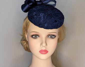 Pillbox button hat, races, weddings, Mother of the bride, christenings, cocktail parties