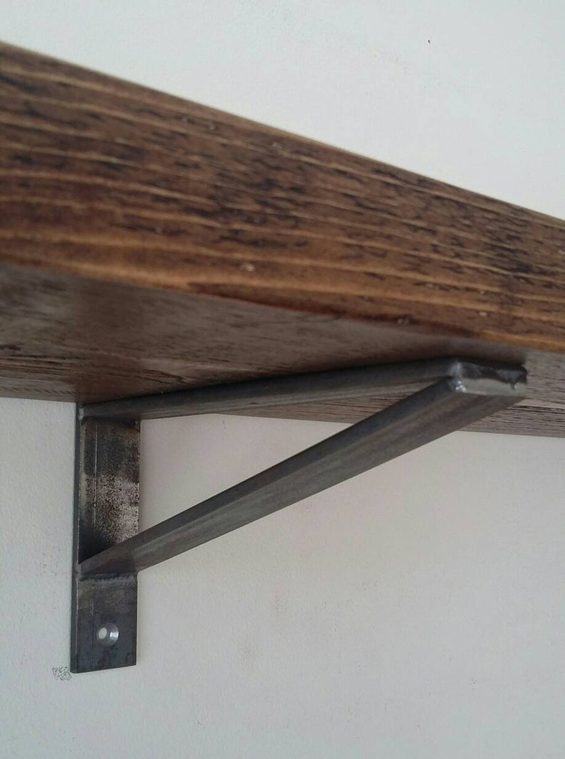 Steel triangle shelf bracket Industrial modern raw great for Etsy