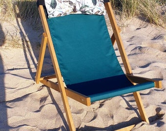 NEW! Hardwood Garden Deck Chair Beach Wooden Deckchairs with pillow