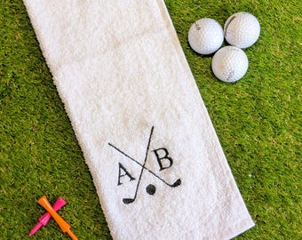 Personalised Embroidered Golf Towel Luxury 550 GSM Cotton Golf Gift Golf Accessory Perfect for Golf Lovers Club, Golf Ball