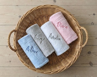Personalised Baby Blanket, Embroidered Blanket wrap, Newborn Gift, Shower, Luxury