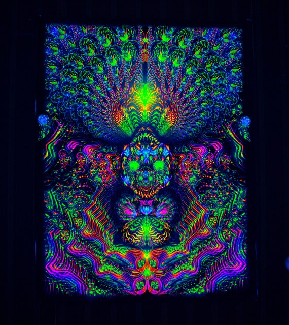 UV TAPESTRY Quint Blacklight bohemian backdrop Etsy