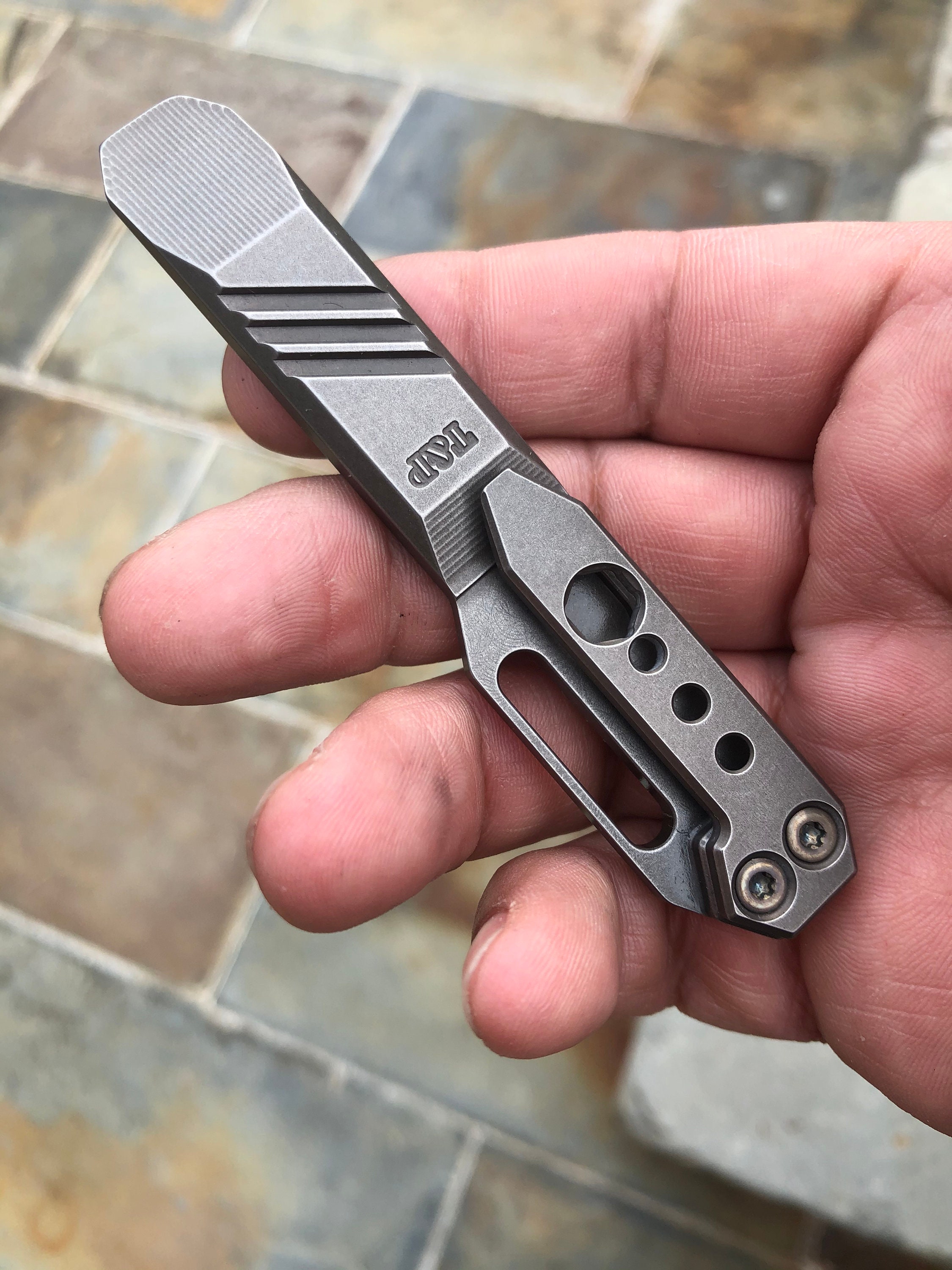 TI-EDC Titanium Keychain Pendant Emergency Survival Triangle Tool TDM.