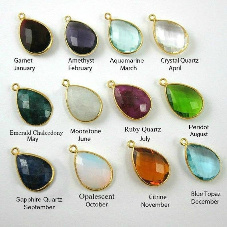 Add a Genuine Birthstone Charm 14k Gold Filled Sterling Etsy