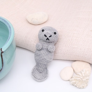 Handmade Crochet Baby Manatee Doll: Wool Amigurumi