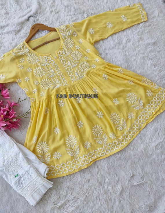 Short frock hotsell with straight pant