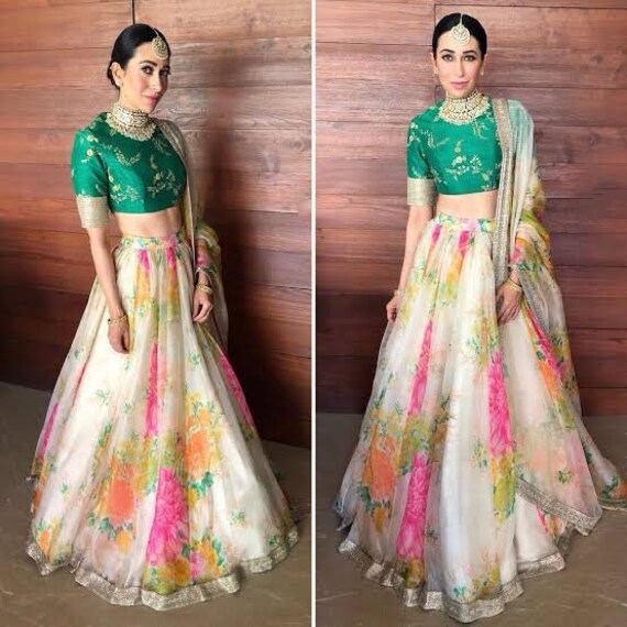 Trending Sabyasachi Style Lehenga Choli Skirt Crop Top Blouse Etsy