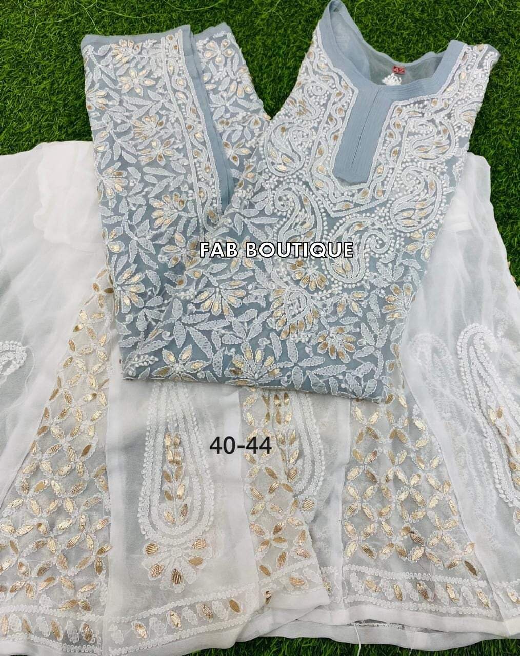 Free Inner Women Handmade Gota Patti Chikankari Kurta Sharara - Etsy