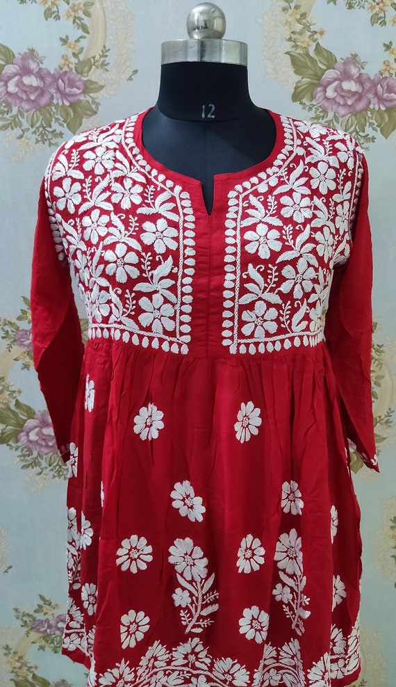 Chikankari frock kurti hotsell